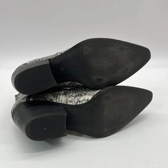 Sam Edelman Leather Snake Python Print Petty Ankle Booties Womens Size 6 Western - Picture 11 of 12